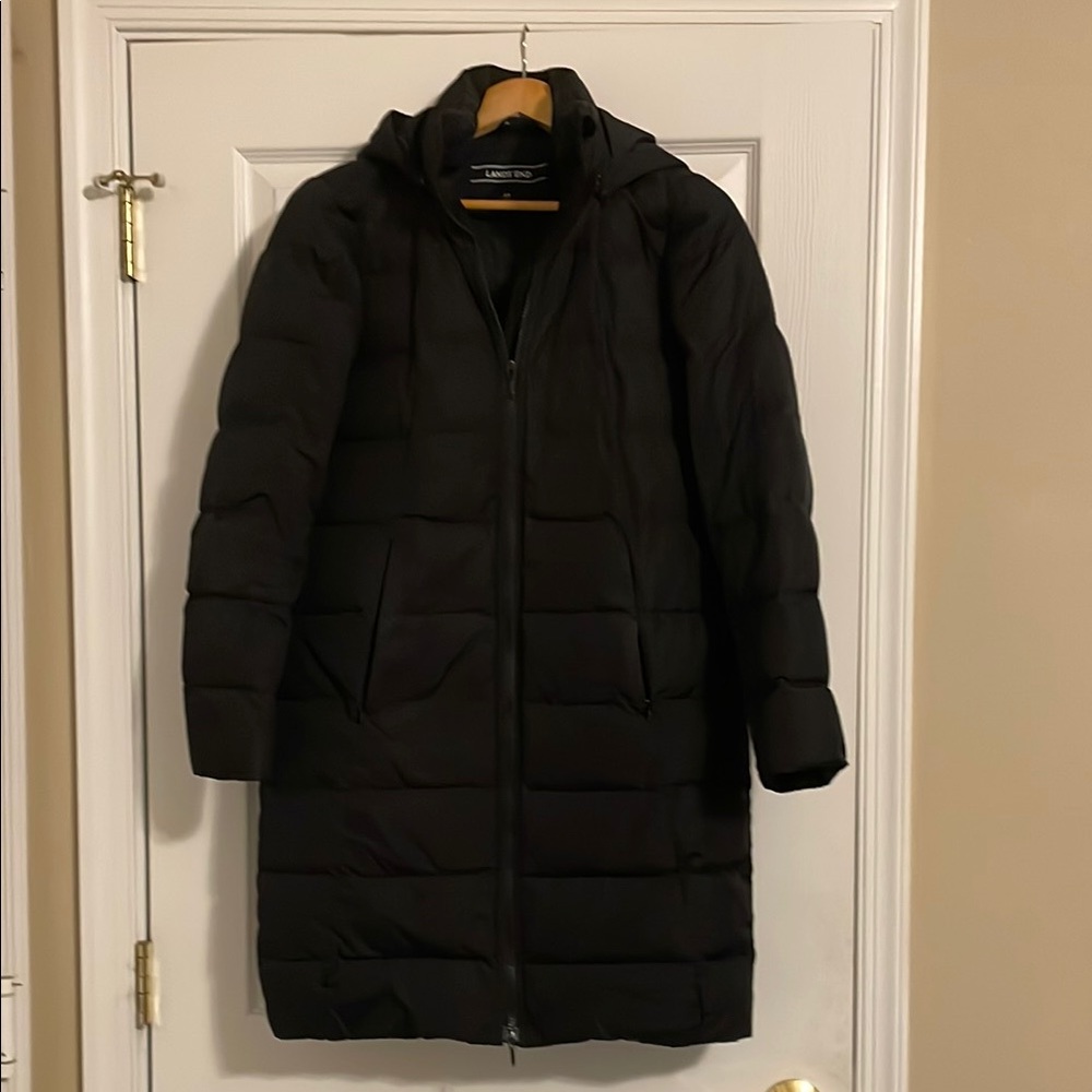 Black Hooded Puffer Coat